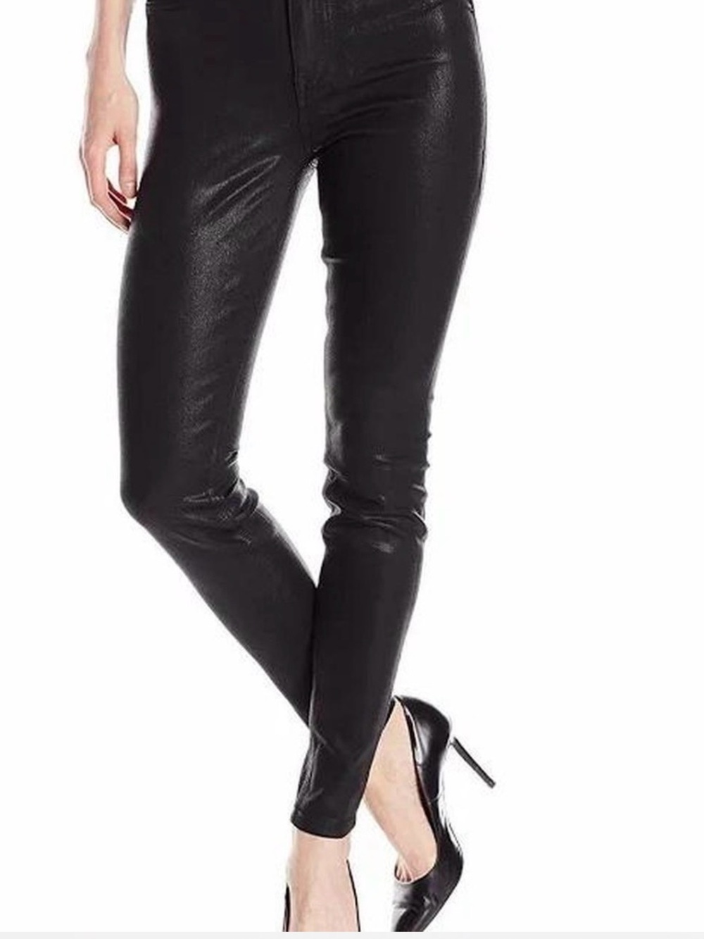Anthropology’s  Level 99 Black Skinny Sexy Coated Pants